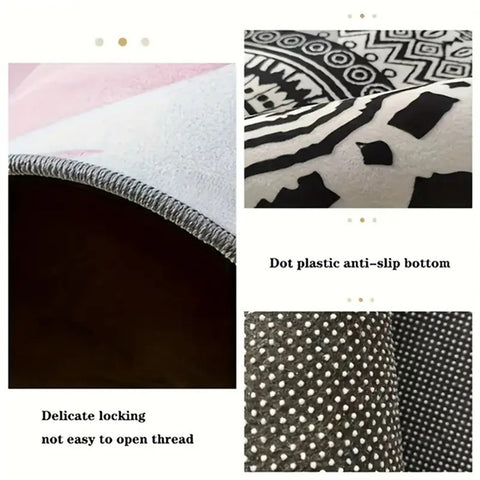 4Pcs / Set Pattern Printed Car Front+Rear Floor Mat Anti-Slip Neoprene Vehicle Interior Floor Pad