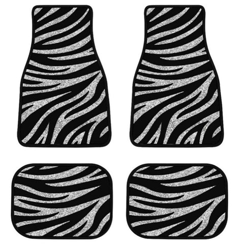 4Pcs / Set Pattern Printed Car Front+Rear Floor Mat Anti-Slip Neoprene Vehicle Interior Floor Pad