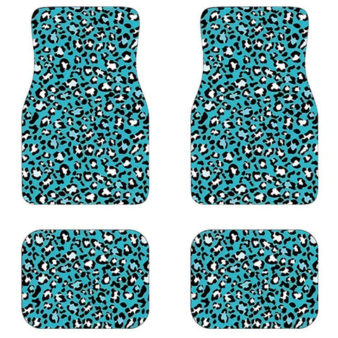 4Pcs / Set Pattern Printed Car Front+Rear Floor Mat Anti-Slip Neoprene Vehicle Interior Floor Pad