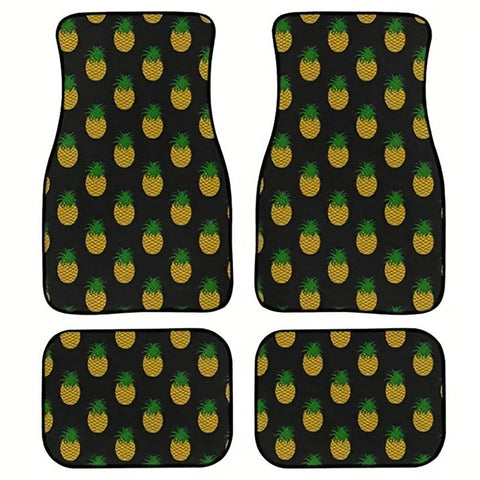 4Pcs / Set Pattern Printed Car Front+Rear Floor Mat Anti-Slip Neoprene Vehicle Interior Floor Pad