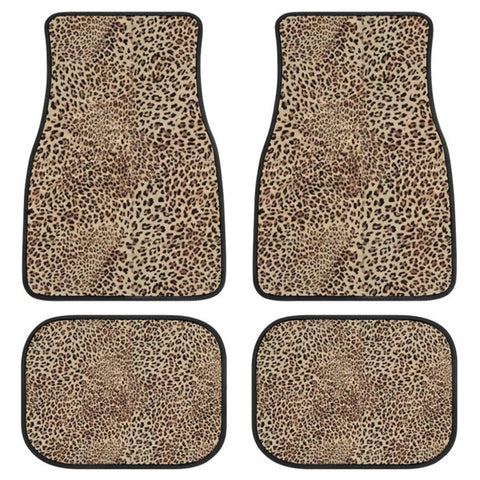 4Pcs / Set Pattern Printed Car Front+Rear Floor Mat Anti-Slip Neoprene Vehicle Interior Floor Pad
