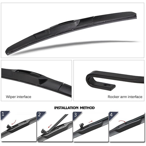 2Pcs Universal Three-Stage Car Wiper Blade ABS+Rubber Noiseless Vehicle Wiper Blade
