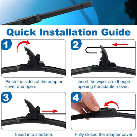 1Pc Universal Car Windshield Wiper Blade ABS+Rubber Noiseless Vehicle Wiper Blade