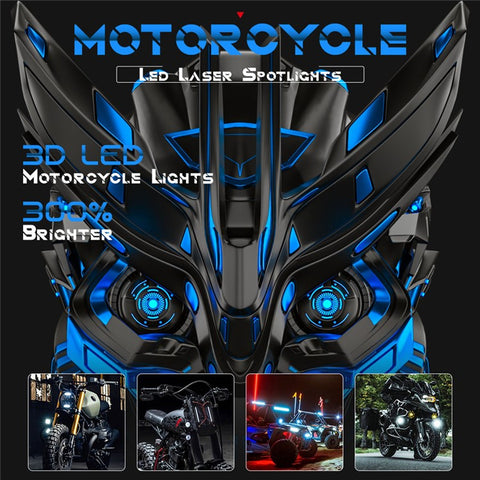 9-80V Motorcycle LED Headlight White+Yellow Light Motorbike Spotlight Safety Front Lamp