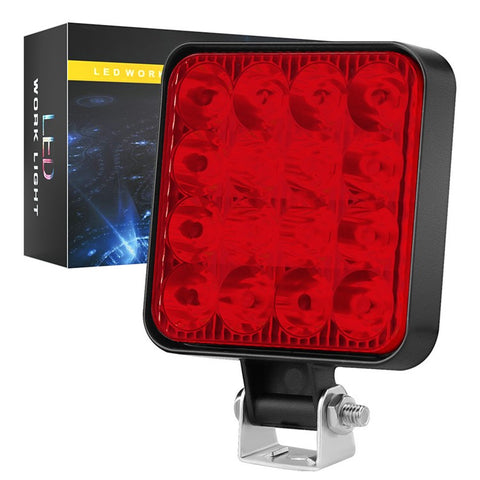 48W 12V 16-LED Car Driving Work Light Waterproof Square Car Off-Road Headlight