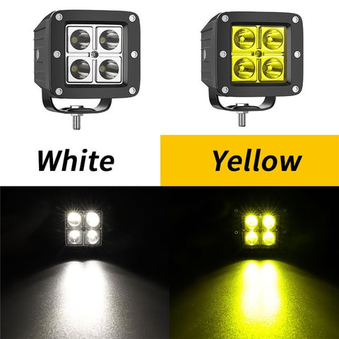 4-LED 12W Car SUV Off-Road Motorcycle Square Spotlight Waterproof Vehicle Headlight