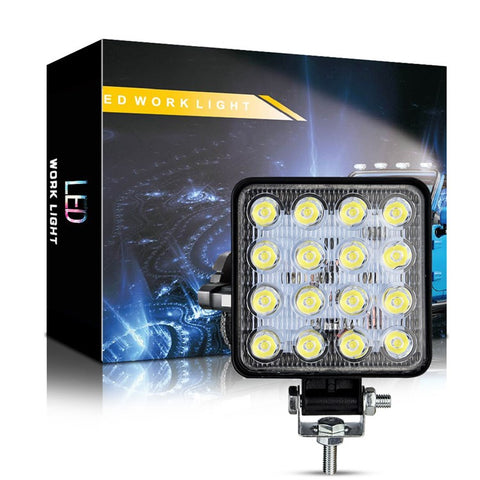 16LED 48W Car SUV Off-Road Square Spotlight Waterproof Vehicle Working Lamp Headlight