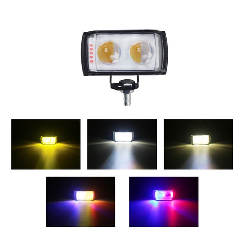 A086-2C 2 LED Motorcycle Spotlight Waterproof Aluminum Shell 12-60V Motorbike Headlight