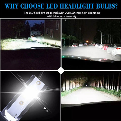 2Pcs H4 LED Headlight 360 Degree Illumination 120W 6000K High Low Beam Car Fog Lamp