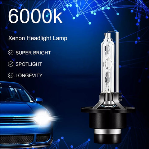 2Pcs D2S Car Headlight 6000K High Brightness IP68 Waterproof Xenon Bulb HID Lamp