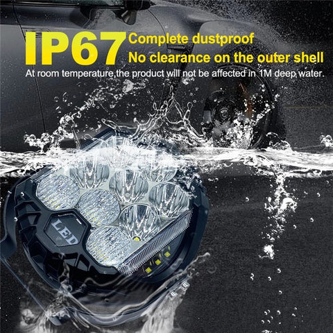 5 Inch Round Spotlight Car Front Bumper Lamp IP67 Waterproof Aluminum Shell LED Floodlight