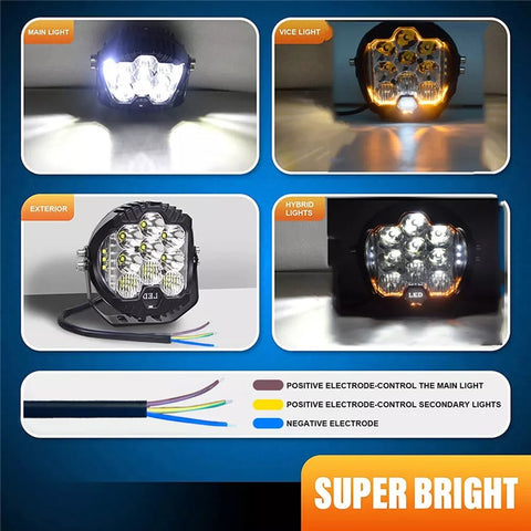5 Inch Round Spotlight Car Front Bumper Lamp IP67 Waterproof Aluminum Shell LED Floodlight