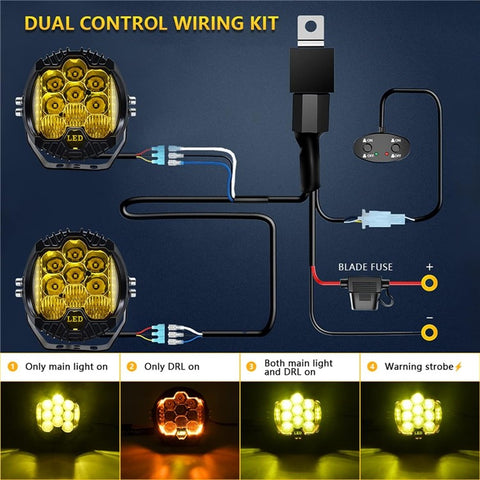 5 Inch Round Spotlight Car Front Bumper Lamp IP67 Waterproof Aluminum Shell LED Floodlight