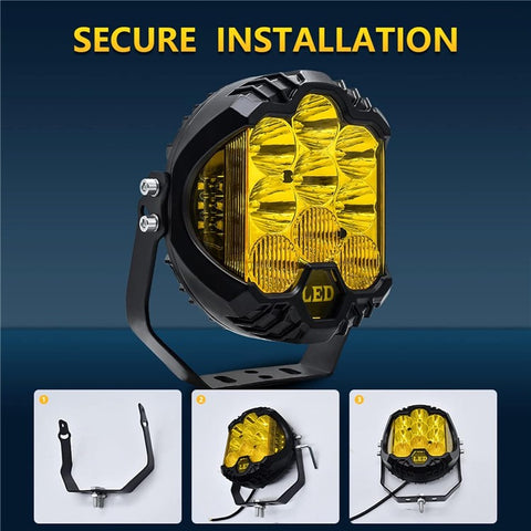 7 Inch Round Spotlight Car Front Bumper Lamp IP67 Waterproof Aluminum Shell LED Floodlight