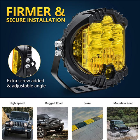 7 Inch Round Spotlight Car Front Bumper Lamp IP67 Waterproof Aluminum Shell LED Floodlight