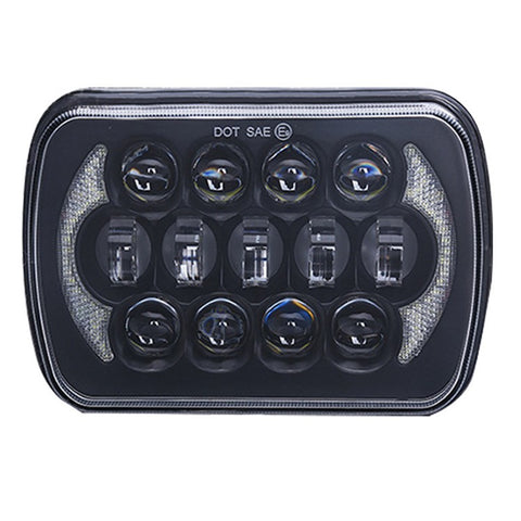 105W High Power IP67 Waterproof High Low Beam Square Car LED Headlight for 5x7 6x7 Inch Vehicles