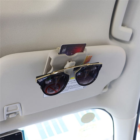 Sunglass Holder Glasses Holder Clip Card Storage Pouch for Car Visor
