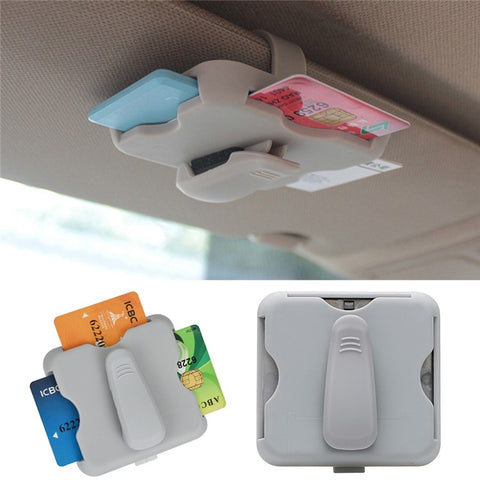 Sunglass Holder Glasses Holder Clip Card Storage Pouch for Car Visor
