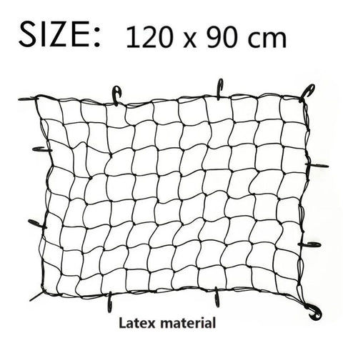Rubber Cargo Net for Pickups Car Mesh Holes Cord Net Heavy Duty Truck Bed Roof Rack 120cmx90cm 88 Grids Cargo Organizer Net with Hooks