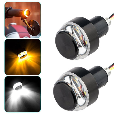 K06 1 Pair Motorcycle Handlebar End Lights Motorcycle Turn Signal Light Grip Bar Plugs