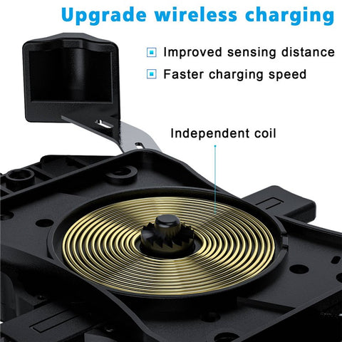 ZH-1288C1 Rotation Motorcycle Qi Wireless+USB Fast Charging Phone Mount Charger Handlebar Cellphone Holder