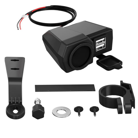 WUPP CS-1747A1 Motorcycle Modify 3.4A Dual USB Charger Voltage Temperature Digital Display Waterproof Phone Charging Adapter