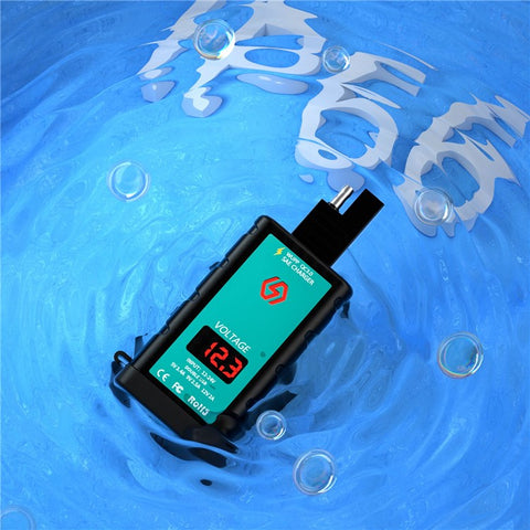 ZH-1422B3 Square Quick Charger USB+Type-C Motorcycle Handlebar Power Adapter for Cell Phone, with Voltmeter Display and 1.4m SAE+OT Terminal Cable