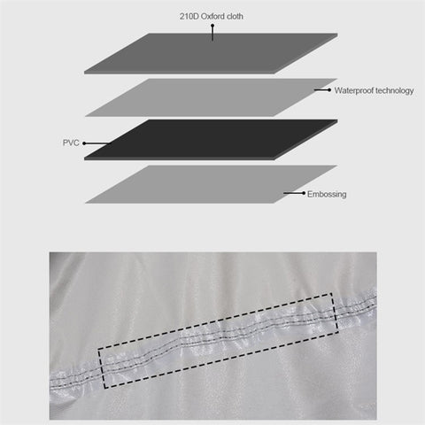 WUPP CS-1410 Motorcycle Cover Thickened Oxford Fabric All Season Waterproof Motorbike Cover (M Size)