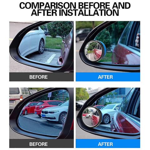 2Pcs Adhesive 360 Degree Blind Spot Car Reversing Aid Rearview Mirror Small Round Mirror