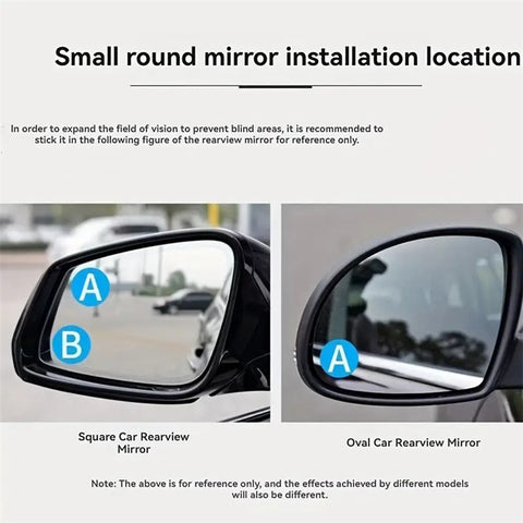 2Pcs Suction Cup 360 Degree Blind Spot Car Reversing Aid Rearview Mirror Small Round Mirror