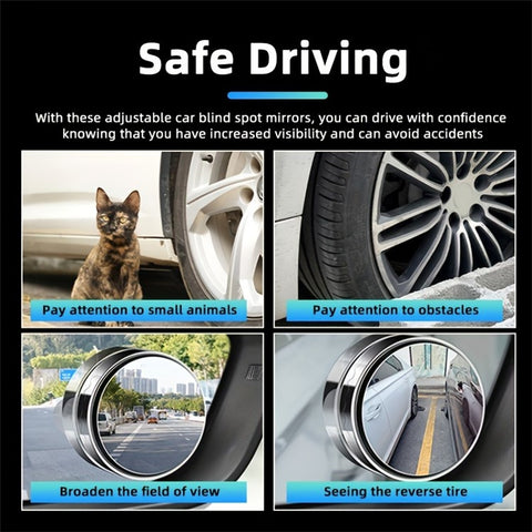 2Pcs Suction Cup 360 Degree Blind Spot Car Reversing Aid Rearview Mirror Small Round Mirror