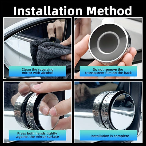 2Pcs Suction Cup 360 Degree Blind Spot Car Reversing Aid Rearview Mirror Small Round Mirror
