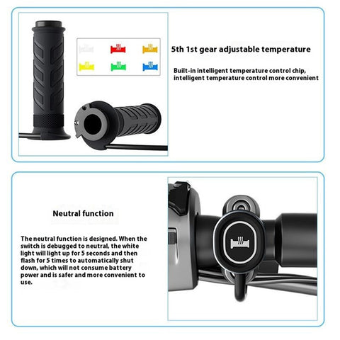 WUPP CS-1956D1 Motorcycle Heated Grips with 5+1 Temperature Adjustable / 1.5m ACC Cable