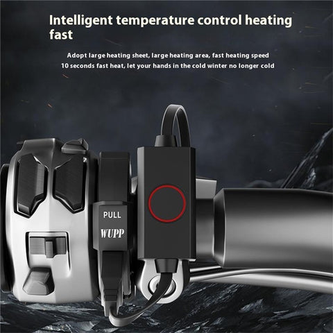 WUPP CS-2068A1 Motorcycle Heated Grips PD Type-C Dual Switch Handlebar Grips