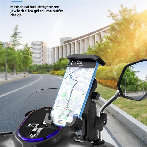 WUPP CS-051A2 Motorcycle Phone Holder Mirror Mount Anti-Shock Phone Bracket