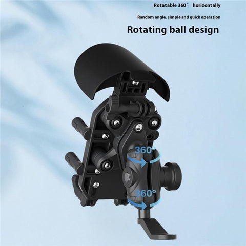 WUPP CS-2056B1 Motorcycle Phone Holder Rearview Mirror Mount Anti-Shock Phone Bracket