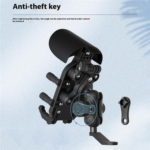 WUPP CS-2056B1 Motorcycle Phone Holder Rearview Mirror Mount Anti-Shock Phone Bracket