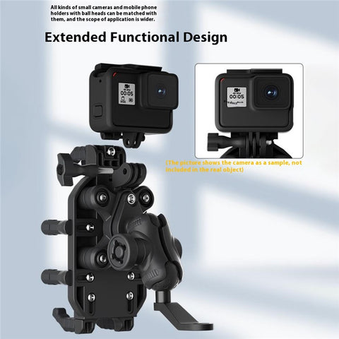 WUPP CS-2056B1 Motorcycle Phone Holder Rearview Mirror Mount Anti-Shock Phone Bracket