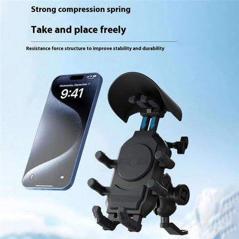 WUPP CS-2056B1 Motorcycle Phone Holder Rearview Mirror Mount Anti-Shock Phone Bracket
