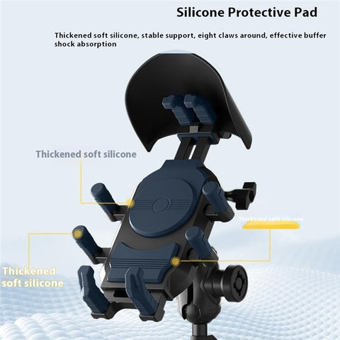 WUPP CS-2056B1 Motorcycle Phone Holder Rearview Mirror Mount Anti-Shock Phone Bracket