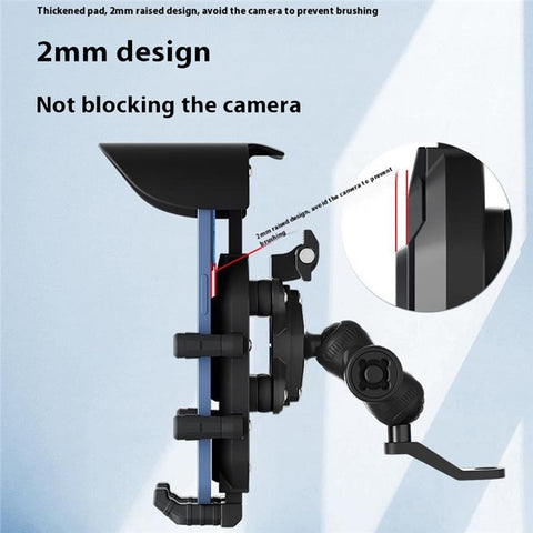 WUPP CS-2056B1 Motorcycle Phone Holder Rearview Mirror Mount Anti-Shock Phone Bracket