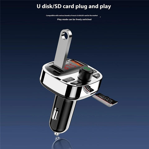 DUDAO R2Pro+ Colorful Light Bluetooth-compatible Car Kit Hands-Free Call MP3 Player PD Type-C + Dual USB Car Charger