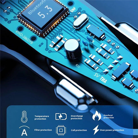 DUDAO R2Pro+ Colorful Light Bluetooth-compatible Car Kit Hands-Free Call MP3 Player PD Type-C + Dual USB Car Charger