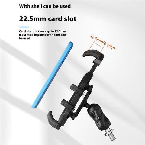 WUPP CS-2072C1 Motorcycle Phone Mount M10 Ball Head Rotation Anti-Theft Holder