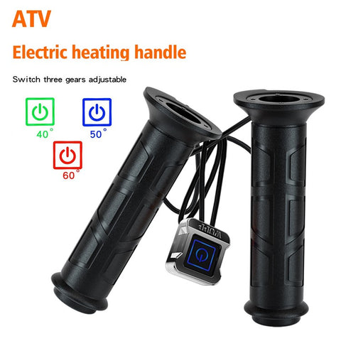 ZH-983F2 1 Pair For ATV Motorcycle Intelligent 3 Gears Temperature Adjustable Heated Grips Winter Warmer Electric Heating Hand Grips