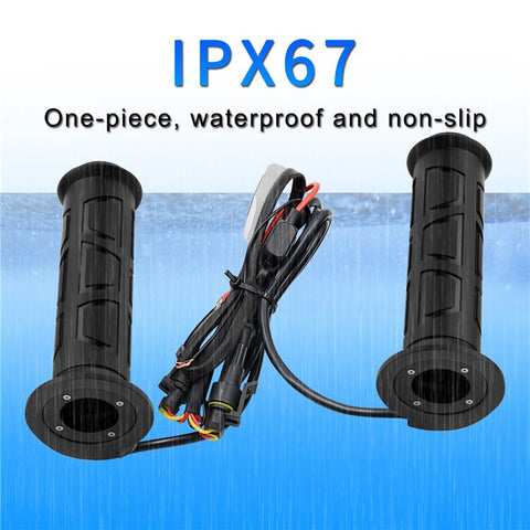 ZH-983F2 1 Pair For ATV Motorcycle Intelligent 3 Gears Temperature Adjustable Heated Grips Winter Warmer Electric Heating Hand Grips