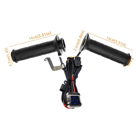 WUPP ZH-983C1 1Pair Smart 3-Gear 12V Motorcycle Heated Grips Universal Electric Heating Handlebar Modified Heating Grips Electric Scooter Warmer Handgrips