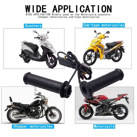 WUPP CS-095B1 1Pair Motorcycle Heating Handlebar for Winter Electric Heated Grips 12V Warmer Heating Grips