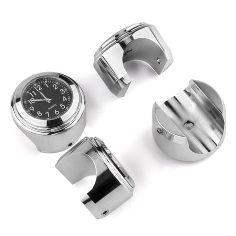 Aluminum Alloy Motorcycle Bike Clock 22-25.4mm Handlebar Luminous Clock / Thermometer