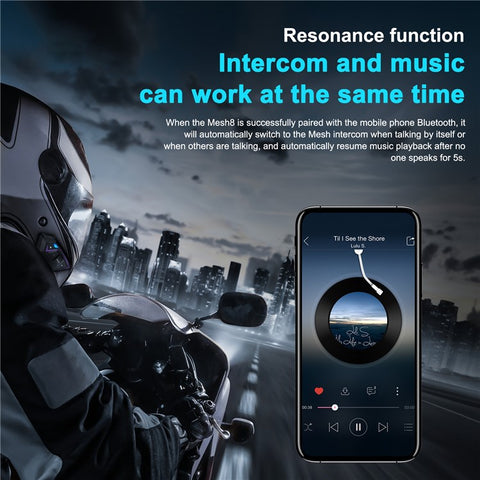 EJEAS 8 Riders Mesh Intercom Motorcycle Helmet Bluetooth-compatible Intercom Wireless Walkie-Talkie